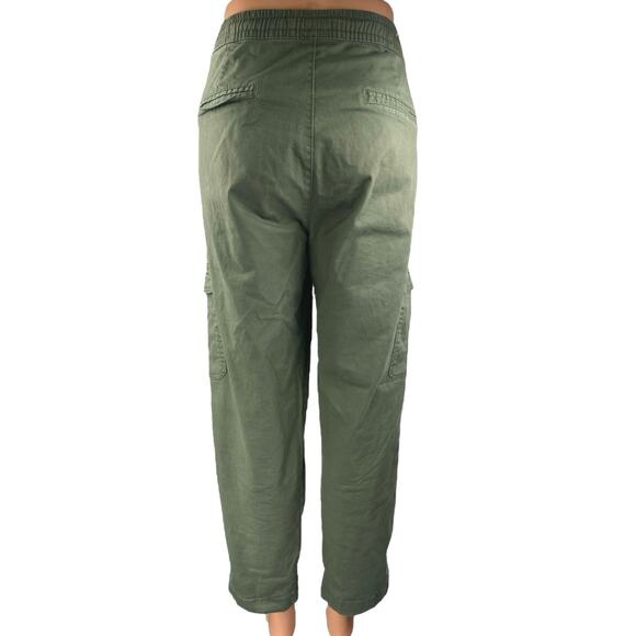 Cotton On Green Straight Leg Elastic Waist Drawstring Trousers Cargo Pants Sz 10 - Picture 3 of 5